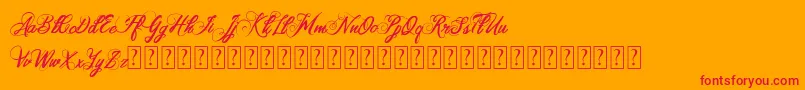 Samanda   PERSONAL ONLY Font – Red Fonts on Orange Background
