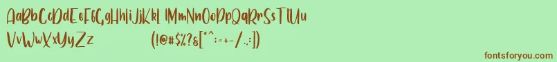 Samantha Demo-Schriftart – Braune Schriften auf grünem Hintergrund
