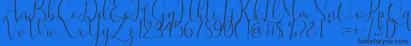 Samantha-Schriftart – Schwarze Schriften auf blauem Hintergrund