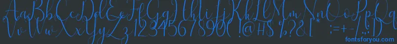 Samantha Font – Blue Fonts on Black Background