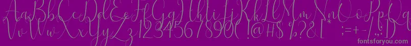 Samantha-Schriftart – Graue Schriften auf violettem Hintergrund