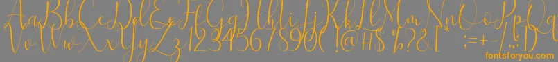 Samantha Font – Orange Fonts on Gray Background