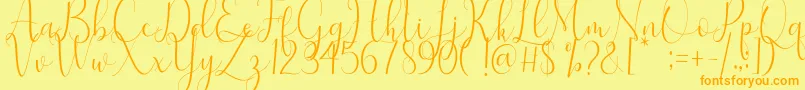 Samantha Font – Orange Fonts on Yellow Background