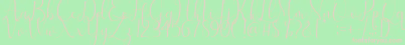 Samantha Font – Pink Fonts on Green Background