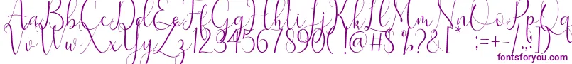 Samantha Font – Purple Fonts on White Background