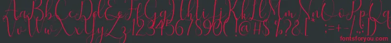 Samantha Font – Red Fonts on Black Background