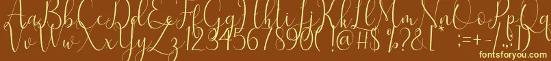 Samantha Font – Yellow Fonts on Brown Background