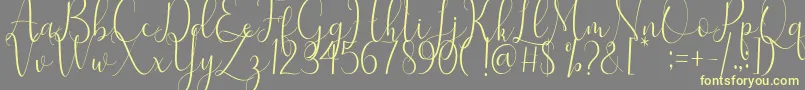 Samantha-Schriftart – Gelbe Schriften auf grauem Hintergrund