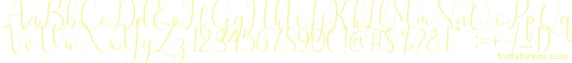 Samantha Font – Yellow Fonts on White Background