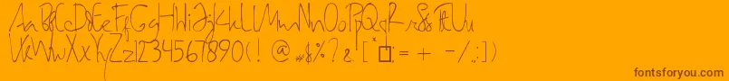Fonte SamarasaHandwriting – fontes marrons em um fundo laranja