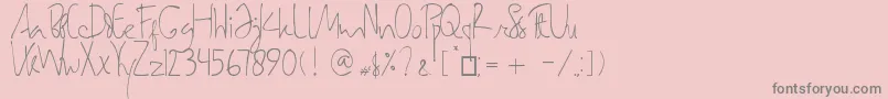 SamarasaHandwriting-Schriftart – Graue Schriften auf rosa Hintergrund