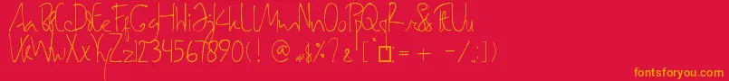 SamarasaHandwriting Font – Orange Fonts on Red Background