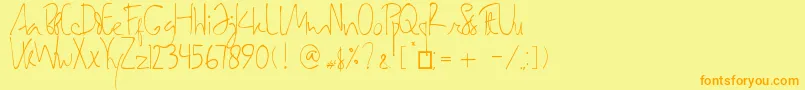 SamarasaHandwriting Font – Orange Fonts on Yellow Background