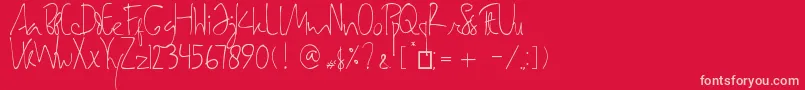 fuente SamarasaHandwriting – Fuentes Rosadas Sobre Fondo Rojo