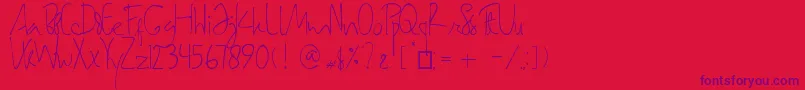 フォントSamarasaHandwriting – 赤い背景に紫のフォント