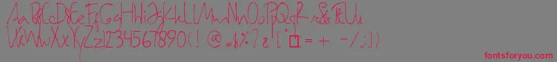 SamarasaHandwriting Font – Red Fonts on Gray Background