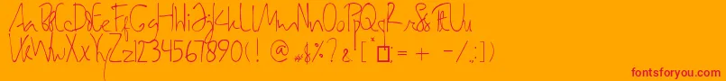 SamarasaHandwriting Font – Red Fonts on Orange Background