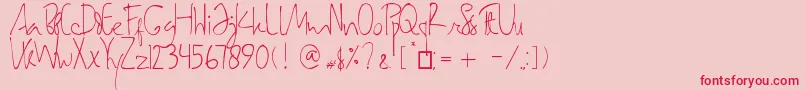 SamarasaHandwriting-Schriftart – Rote Schriften auf rosa Hintergrund