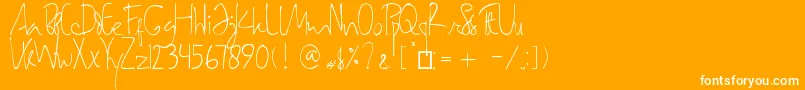 SamarasaHandwriting-Schriftart – Weiße Schriften auf orangefarbenem Hintergrund