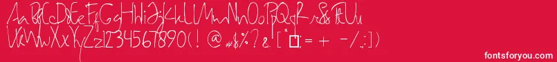 SamarasaHandwriting Font – White Fonts on Red Background