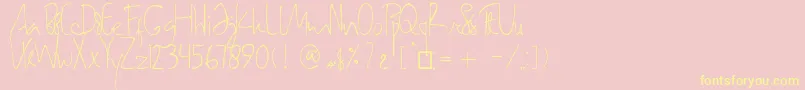 SamarasaHandwriting Font – Yellow Fonts on Pink Background