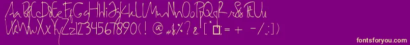 SamarasaHandwriting Font – Yellow Fonts on Purple Background