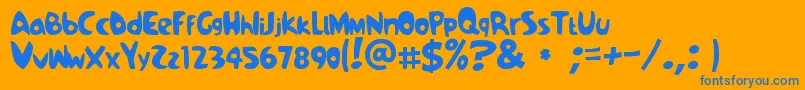 Samba Font – Blue Fonts on Orange Background