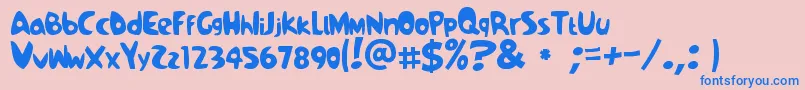 Samba Font – Blue Fonts on Pink Background