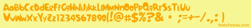 Samba Font – Orange Fonts on Yellow Background