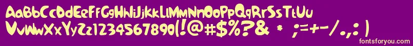 Samba Font – Yellow Fonts on Purple Background