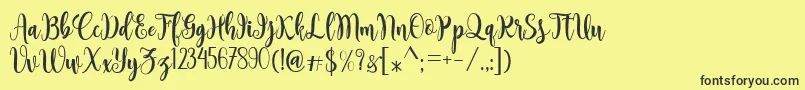 フォントSambilan – 黒い文字の黄色い背景