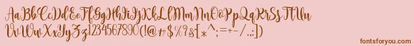 Sambilan Font – Brown Fonts on Pink Background