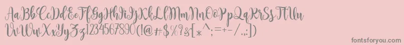 Sambilan Font – Gray Fonts on Pink Background