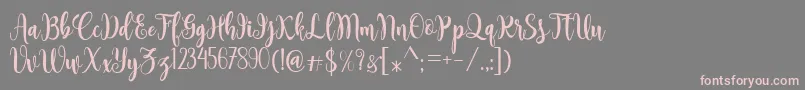 フォントSambilan – 灰色の背景にピンクのフォント