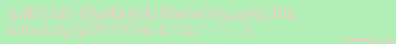 Sambilan Font – Pink Fonts on Green Background