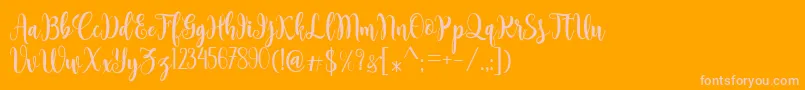 Weitere Informationen zur Sambilan-Schriftart Sambilan-Schriftart – Rosa Schriften auf orangefarbenem Hintergrund
