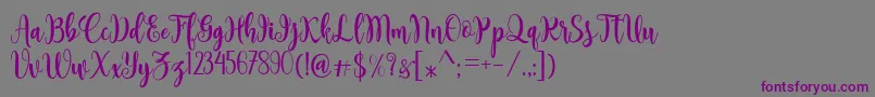 Sambilan Font – Purple Fonts on Gray Background