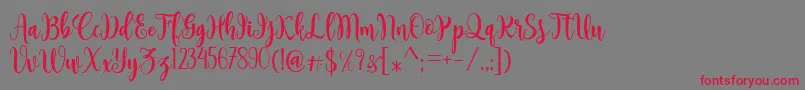 Sambilan Font – Red Fonts on Gray Background