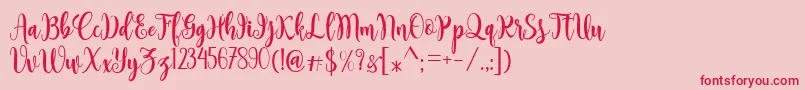 Sambilan Font – Red Fonts on Pink Background