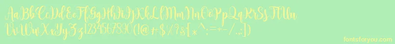 Sambilan Font – Yellow Fonts on Green Background