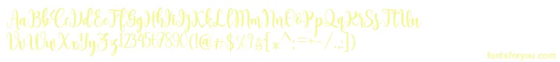 Sambilan Font – Yellow Fonts on White Background