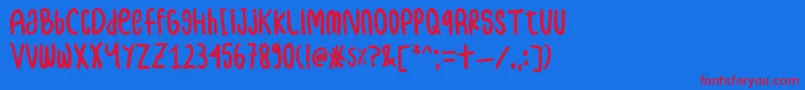 samble Font – Red Fonts on Blue Background