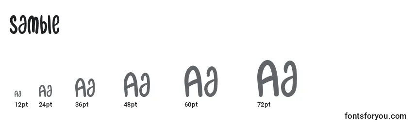 Samble Font Sizes