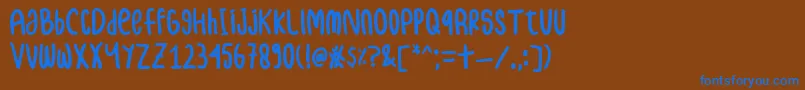 samble Font – Blue Fonts on Brown Background