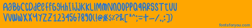 samble Font – Blue Fonts on Orange Background