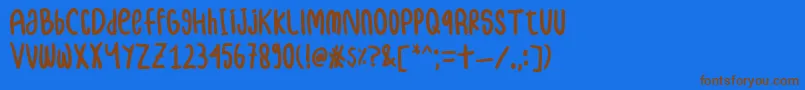 samble Font – Brown Fonts on Blue Background