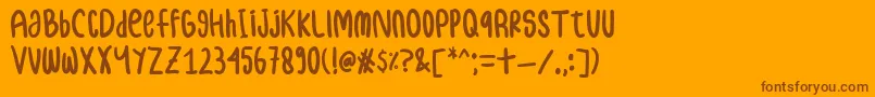 samble Font – Brown Fonts on Orange Background