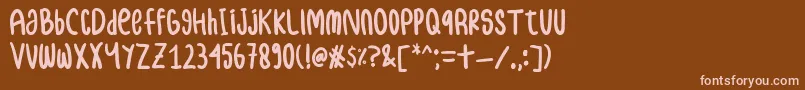samble Font – Pink Fonts on Brown Background