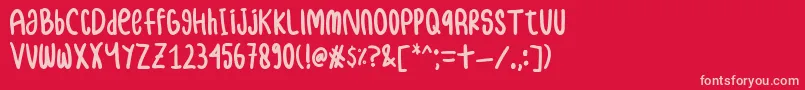 samble Font – Pink Fonts on Red Background
