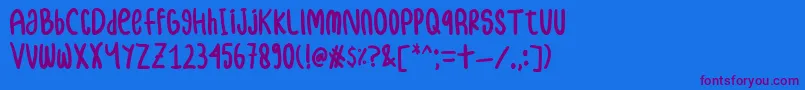 samble Font – Purple Fonts on Blue Background